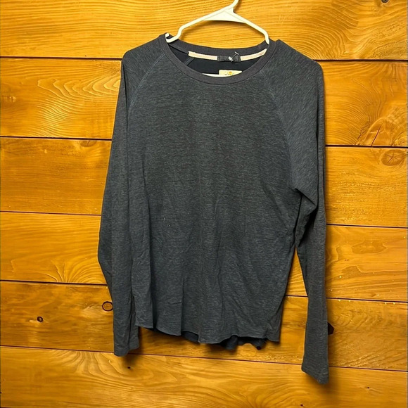 Marine Layer Shirt Mens Small blue Double Layer Knit Rayon LS Sweater Crew Neck - Picture 1 of 7